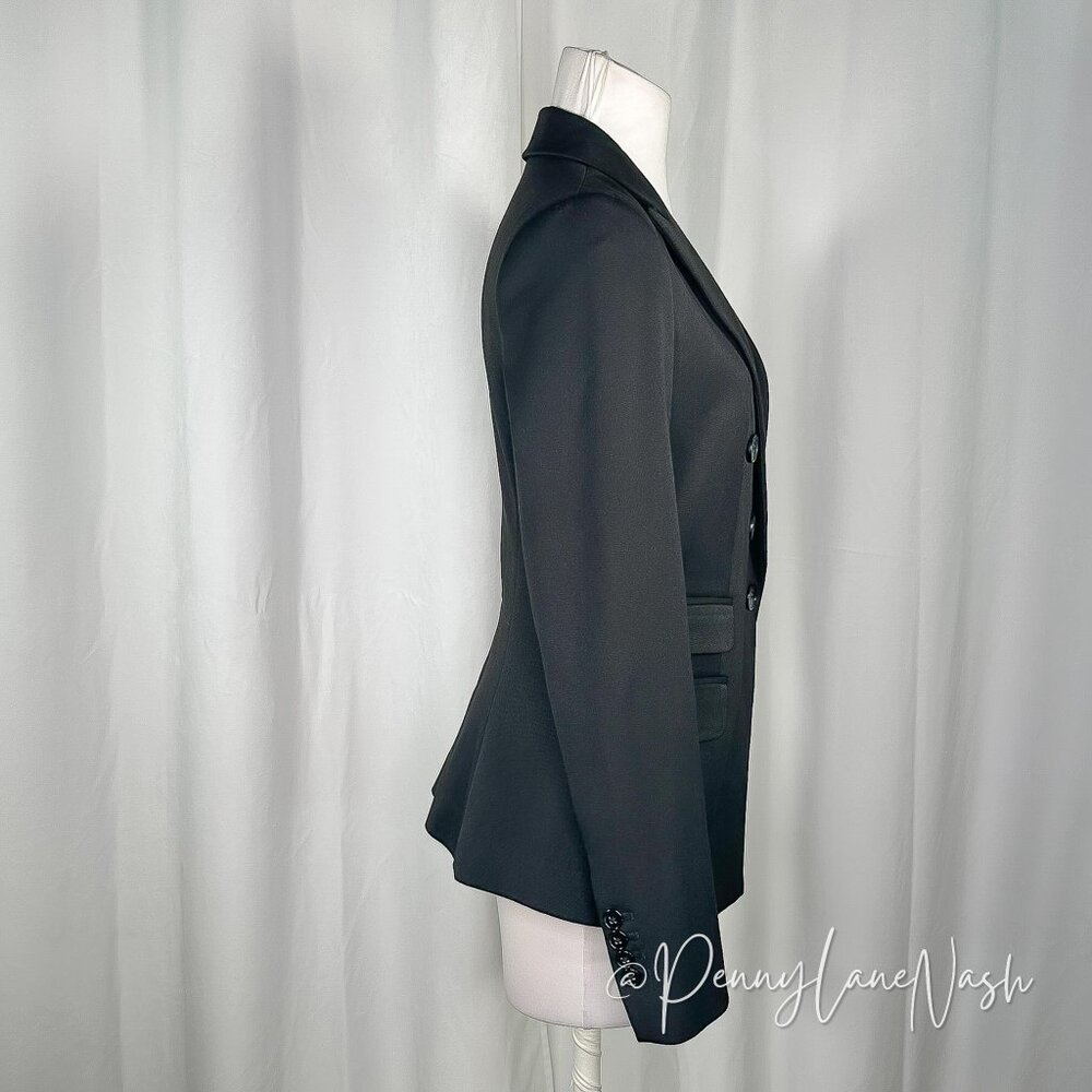 Express Tuxedo Style Double Breasted Blazer 4R Black - Picture 5 of 14